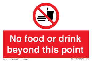 No food or drink beyond this point